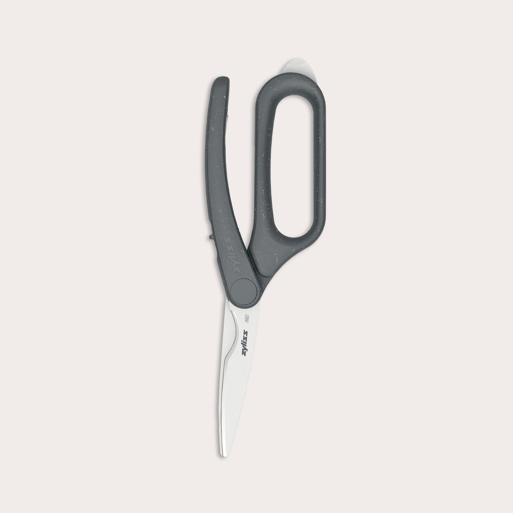 A pair of Zyliss All Purpose Shears with stainless steel blades and ergonomic handles, shown closed on a plain light background.
