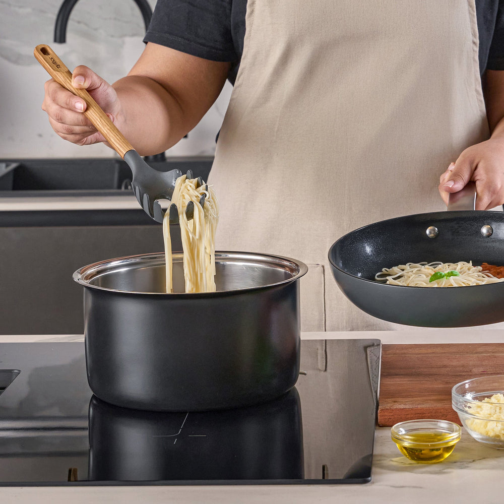 Oak Wood Spaghetti Server