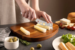 Zyliss Signature 3 Piece Cheese Knife Set — in use