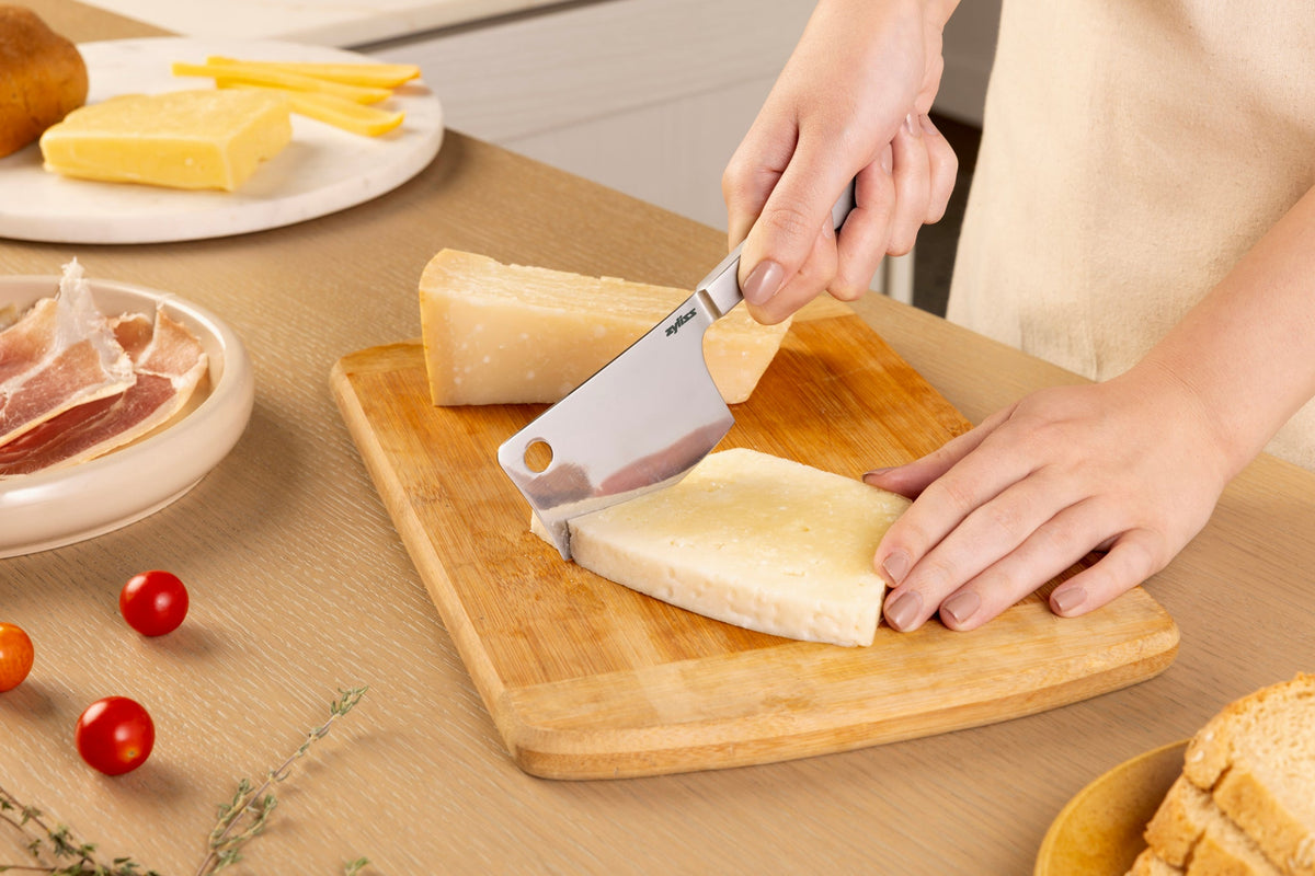 Zyliss Signature 3 Piece Cheese Knife Set — in use