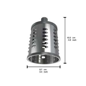 Zyliss Coarse Grating Drum Gourmet dimensions graphic.