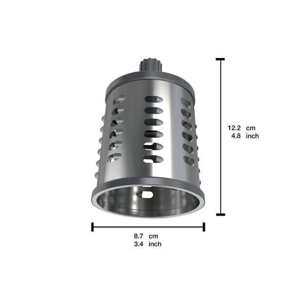 Zyliss Coarse Grating Drum Gourmet dimensions graphic.