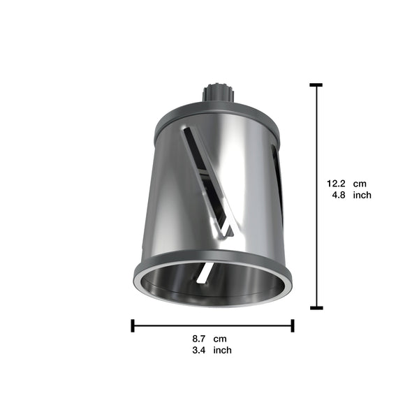 Zyliss Slicing Drum Gourmet dimensions graphic.