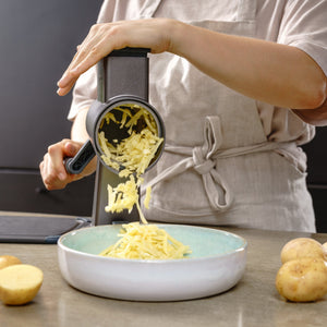 Zyliss Coarse Grating Drum Gourmet shown during everyday food preparation.